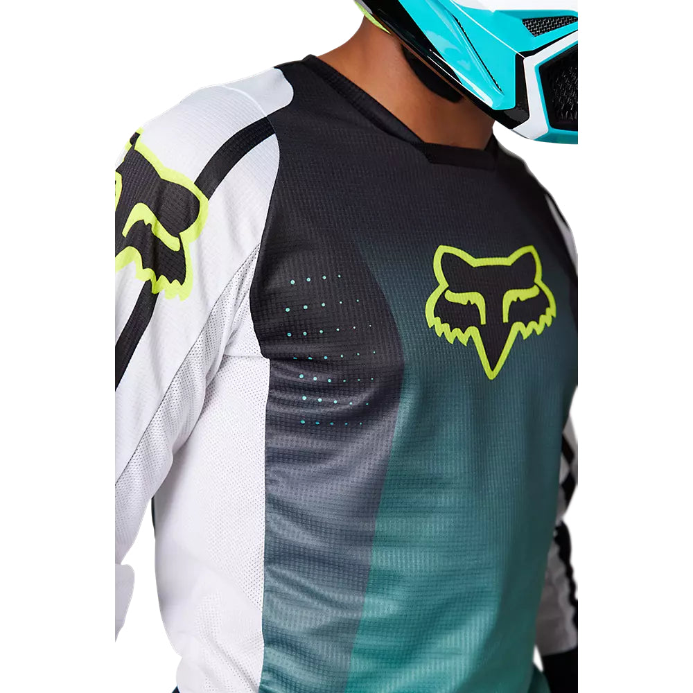 FOX Polera Moto 180 Leed Celeste/Blanco - Rideshop