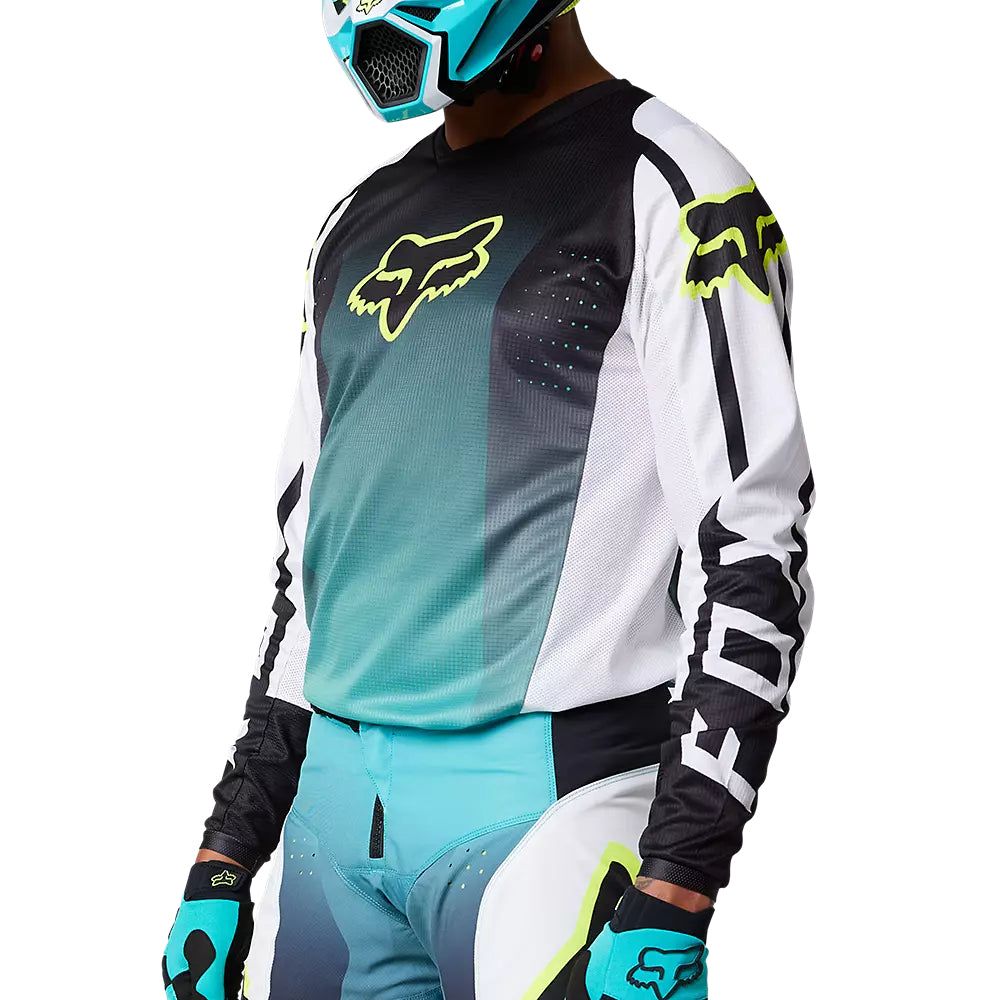 FOX Polera Moto 180 Leed Celeste/Blanco - Rideshop