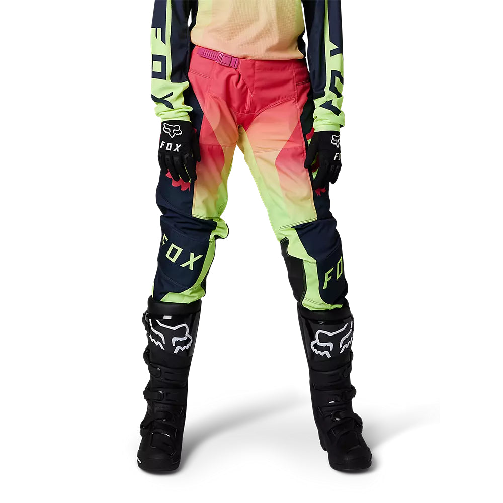 FOX Pantalon Moto Mujer 180 Leed Rosado/Amarillo - Rideshop