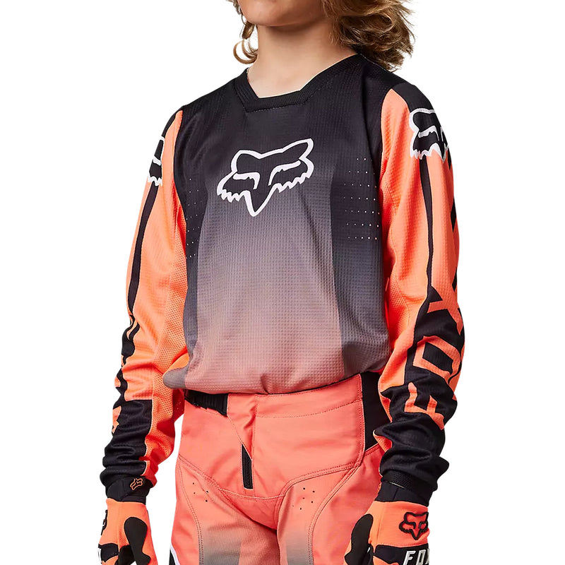 FOX Polera Moto Niño 180 Leed Naranjo/Negro - Rideshop