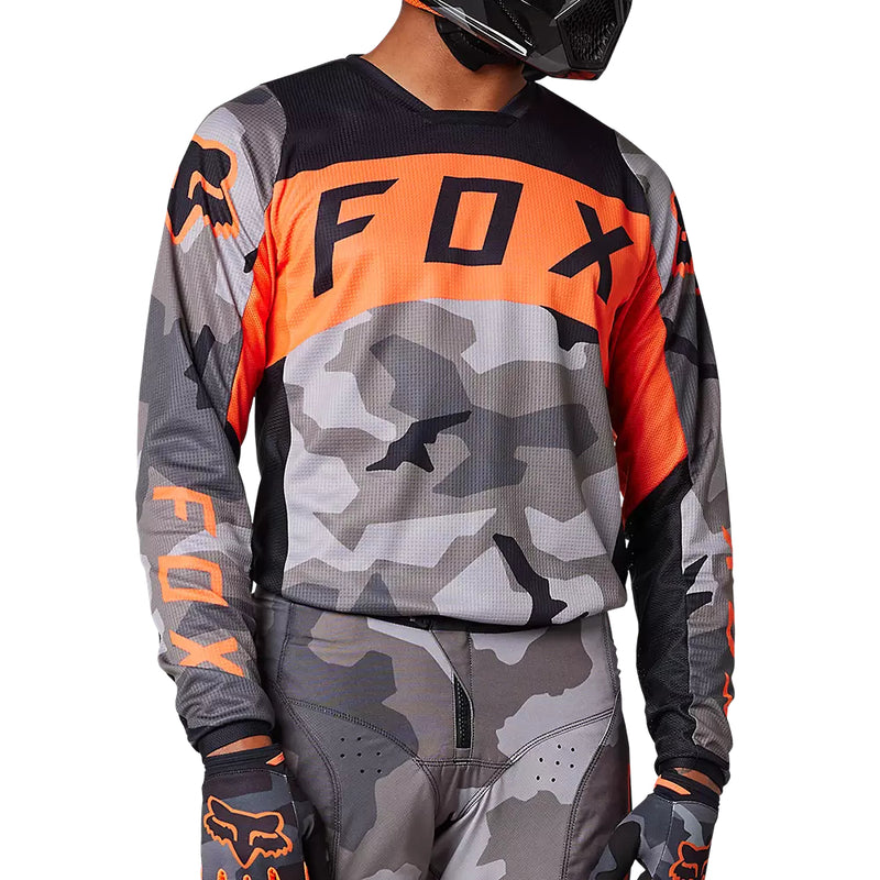 FOX Polera Moto 180 BKNR Camo Gris/Naranjo - Rideshop