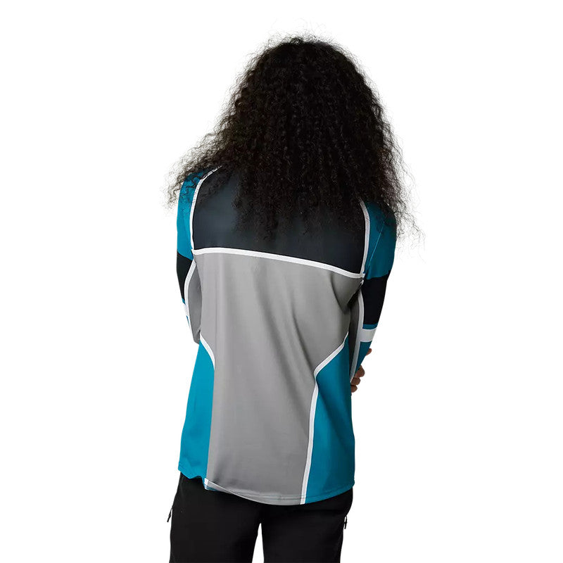 FOX Polera Lifestyle Manga Larga Bayl Celeste/Gris - Rideshop
