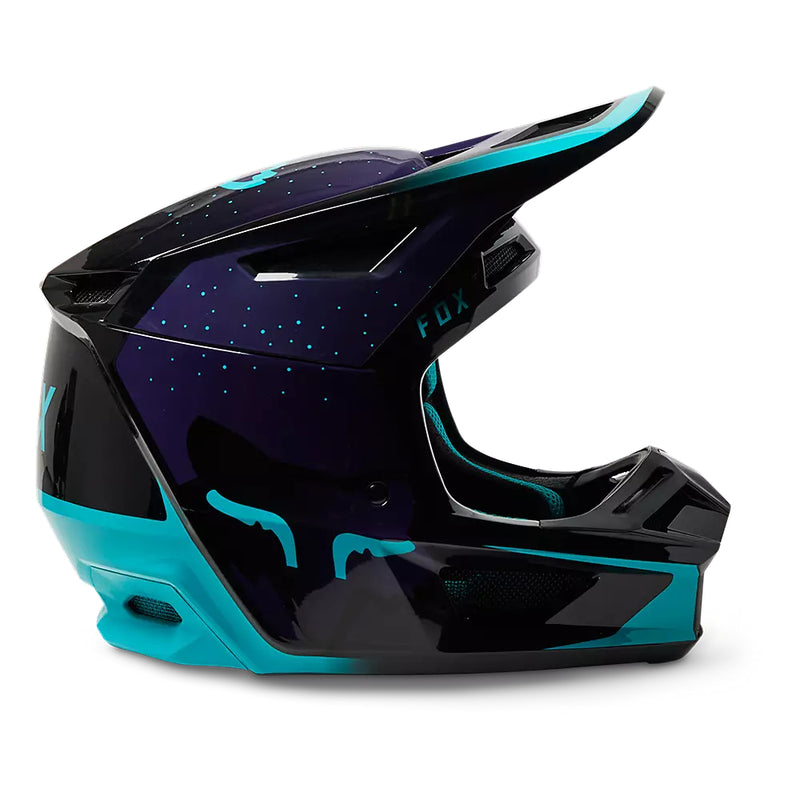 FOX Casco Moto V2 Vizen Negro/Morado - Rideshop