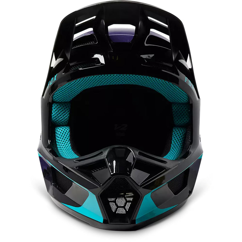 FOX Casco Moto V2 Vizen Negro/Morado - Rideshop