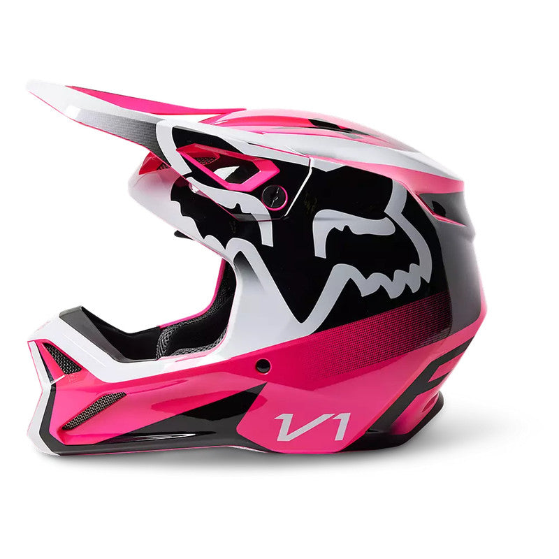 Casco Moto Niño V1 Leed Rosado Fox