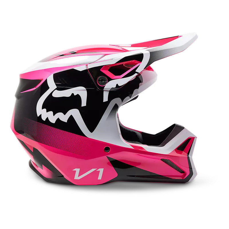 Casco Moto Niño V1 Leed Rosado Fox