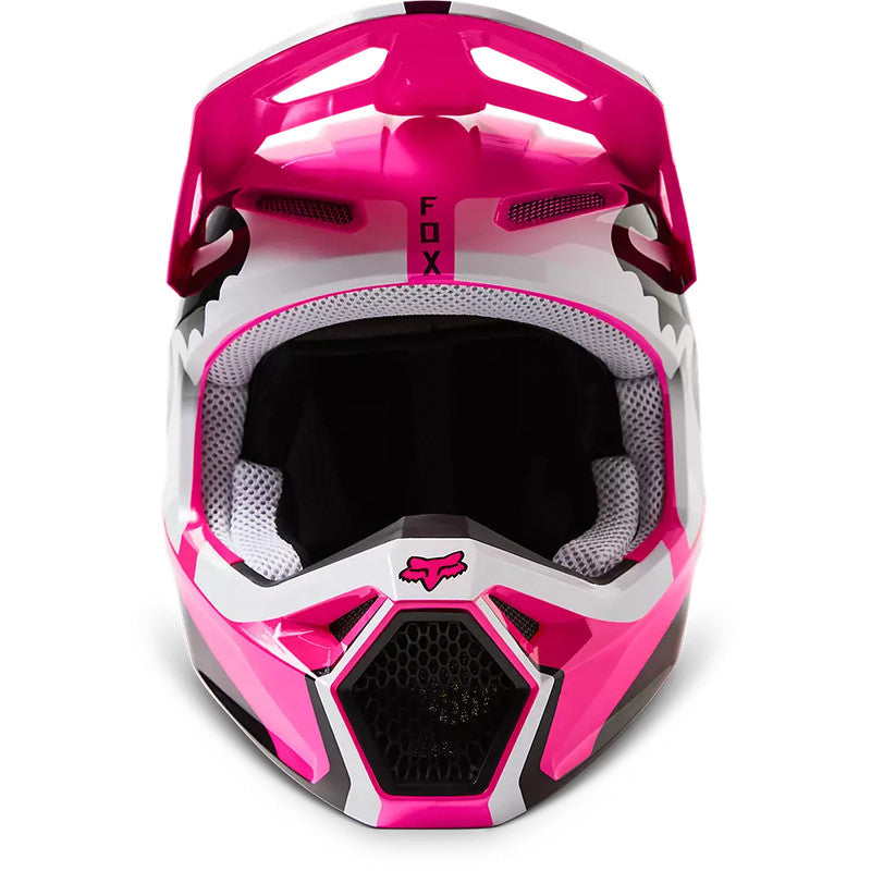 Casco Moto Niño V1 Leed Rosado Fox