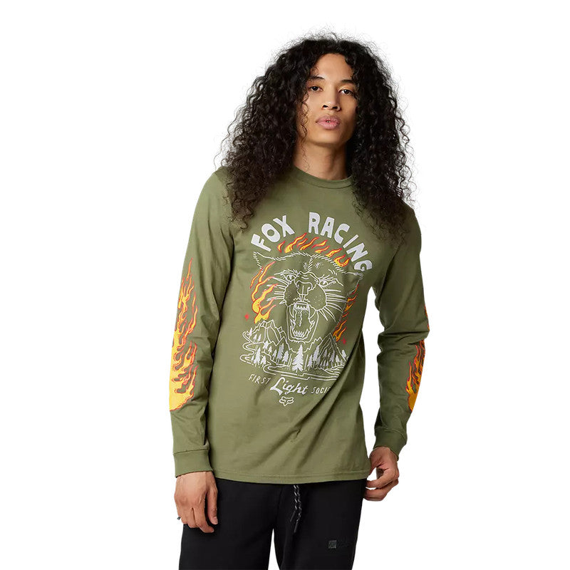FOX Polera Lifestyle Manga Larga Parkerboss Verde - Rideshop