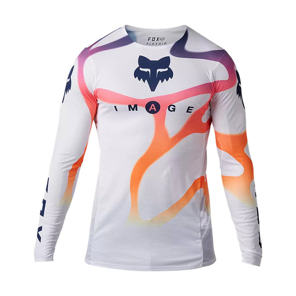 FOX Polera Moto Flexair Ryvr Edicion Limitada Blanco/Azul/Rosado - Rideshop