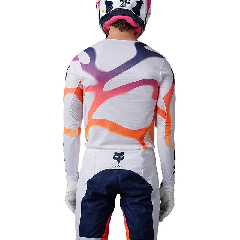 FOX Polera Moto Flexair Ryvr Edicion Limitada Blanco/Azul/Rosado - Rideshop