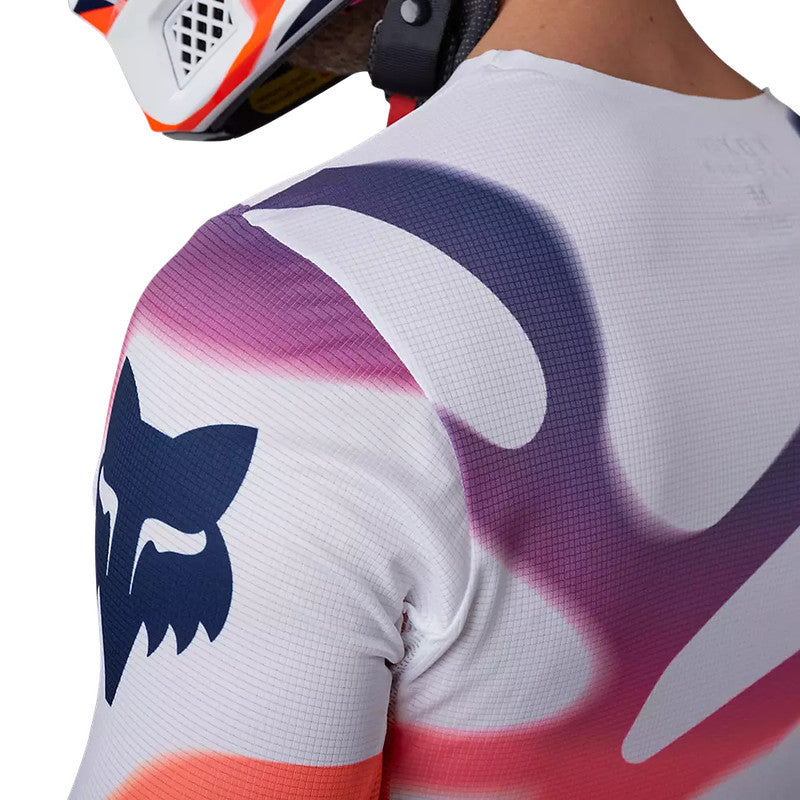 FOX Polera Moto Flexair Ryvr Edicion Limitada Blanco/Azul/Rosado - Rideshop