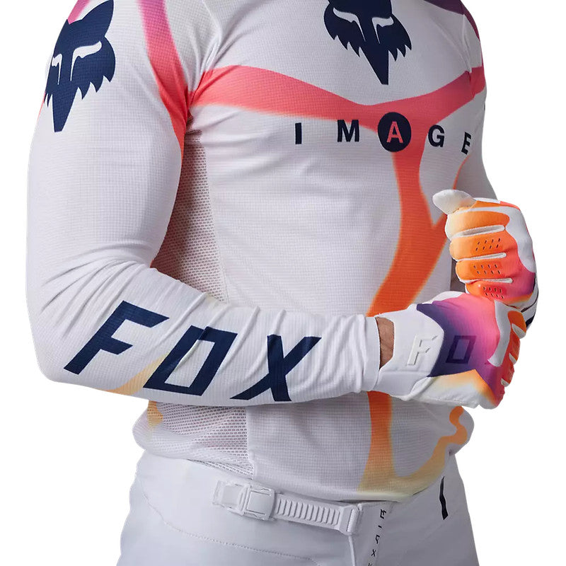 FOX Polera Moto Flexair Ryvr Edicion Limitada Blanco/Azul/Rosado - Rideshop