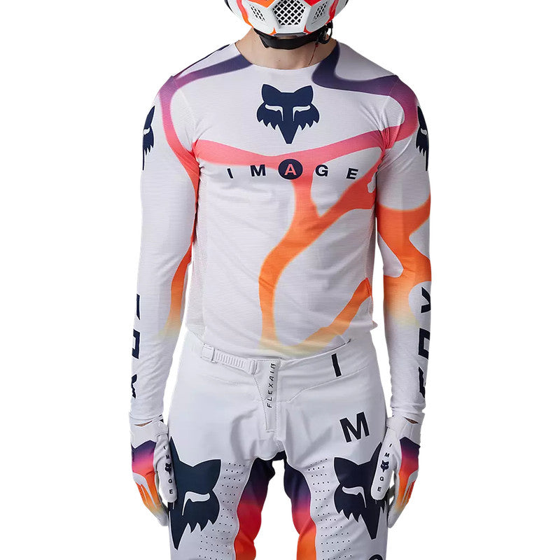 FOX Polera Moto Flexair Ryvr Edicion Limitada Blanco/Azul/Rosado - Rideshop