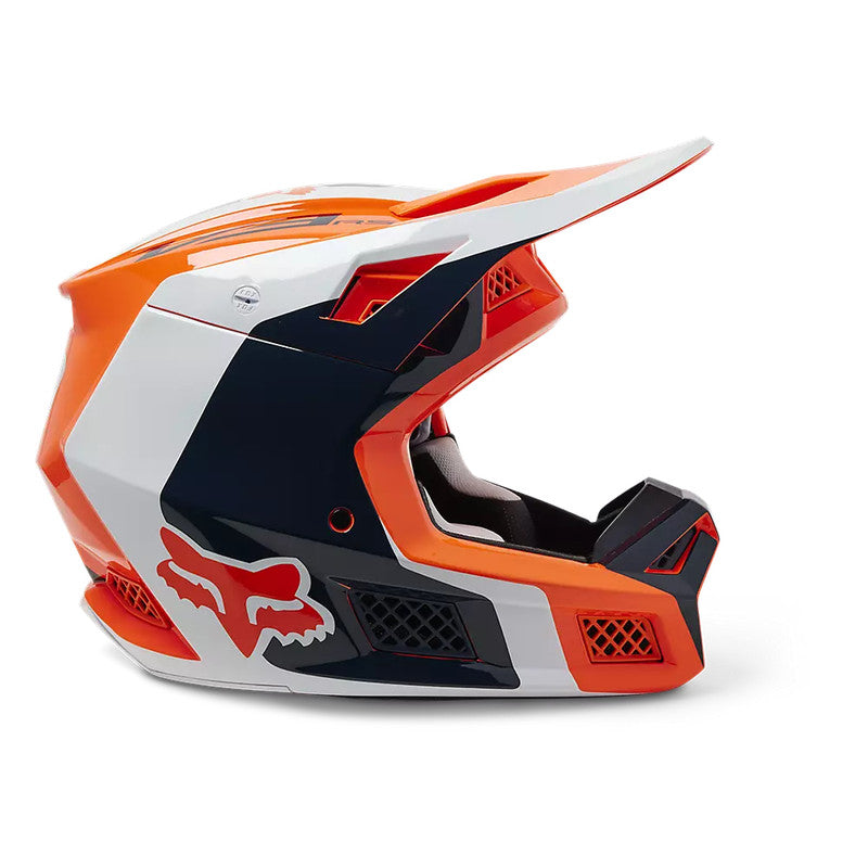 Casco Moto V3 RS Efekt Naranjo/Blanco/Azul Fox