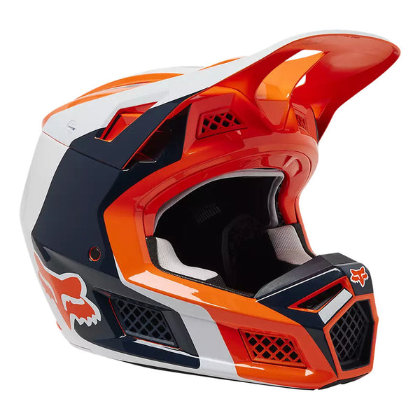 Casco Moto V3 RS Efekt Naranjo/Blanco/Azul Fox - Rideshop