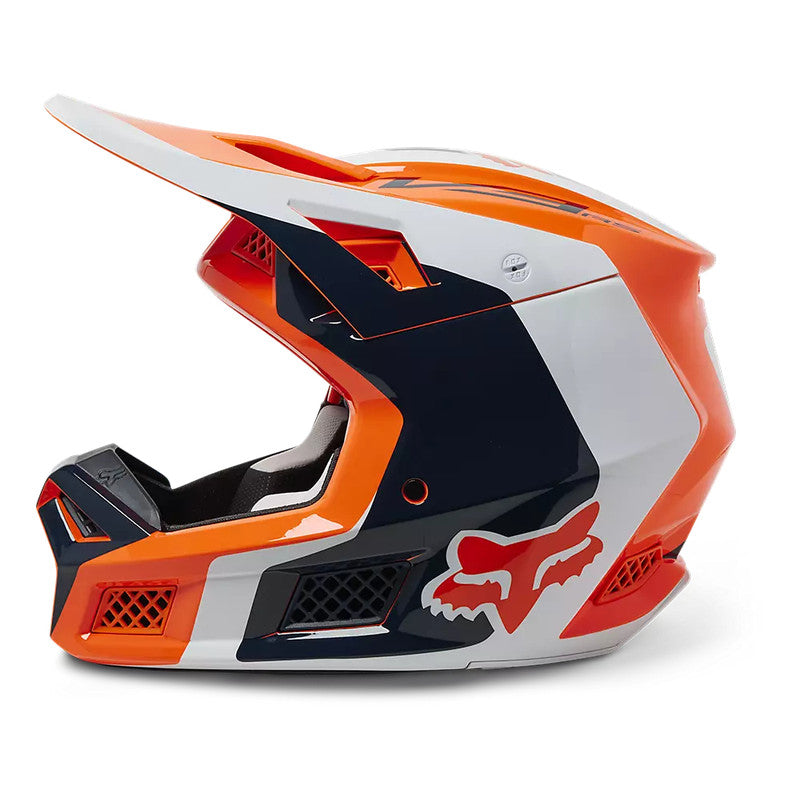 Casco Moto V3 RS Efekt Naranjo/Blanco/Azul Fox - Rideshop