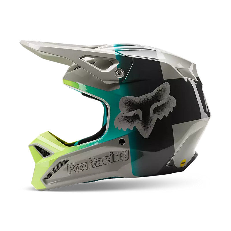 FOX Casco Moto V1 Horyzn Gris/Negro/Amarillo - Rideshop