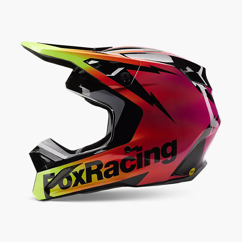 FOX Casco Moto V1 Statk Rojo/Rosado - Rideshop