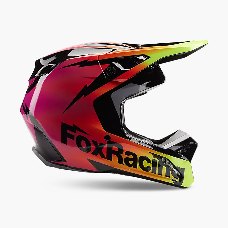 FOX Casco Moto V1 Statk Rojo/Rosado - Rideshop