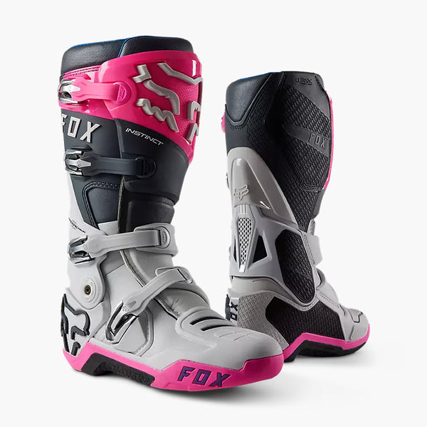 FOX Botas Moto Instinct Gris/Rosado