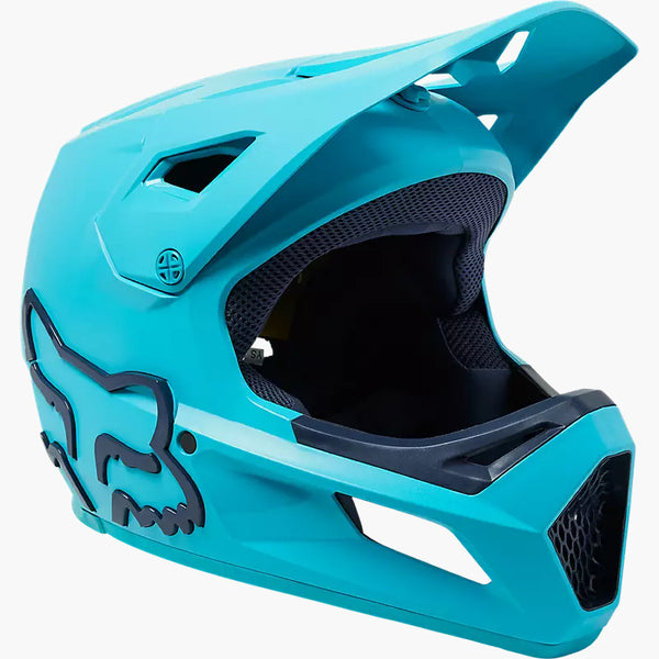 FOX Casco Bicicleta Niño Rampage Celeste