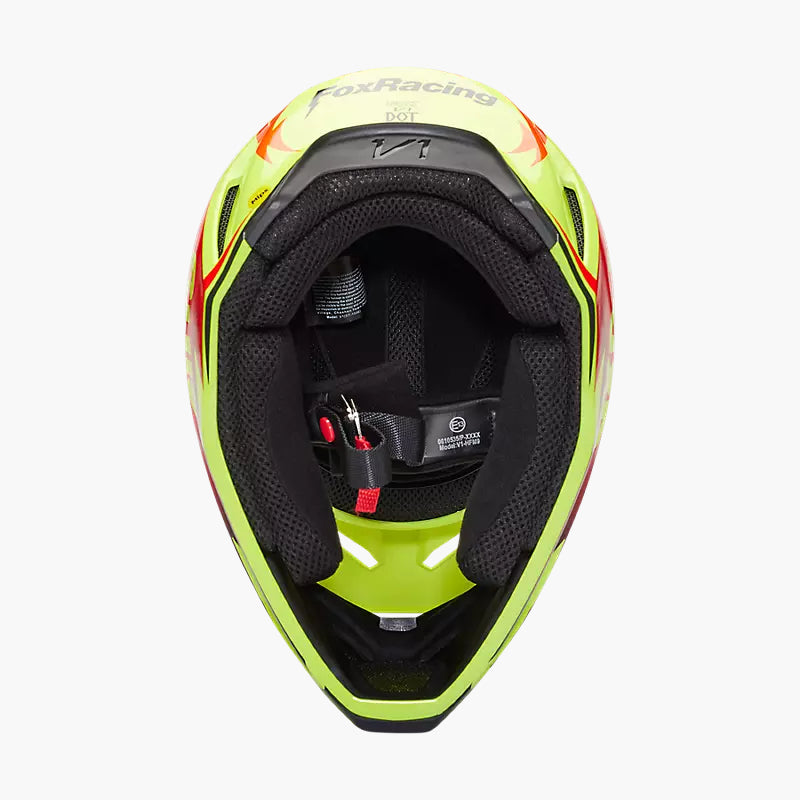 FOX Casco Moto V1 Statk Amarillo/Rojo - Rideshop