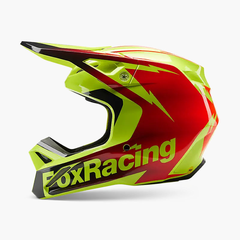 FOX Casco Moto V1 Statk Amarillo/Rojo - Rideshop