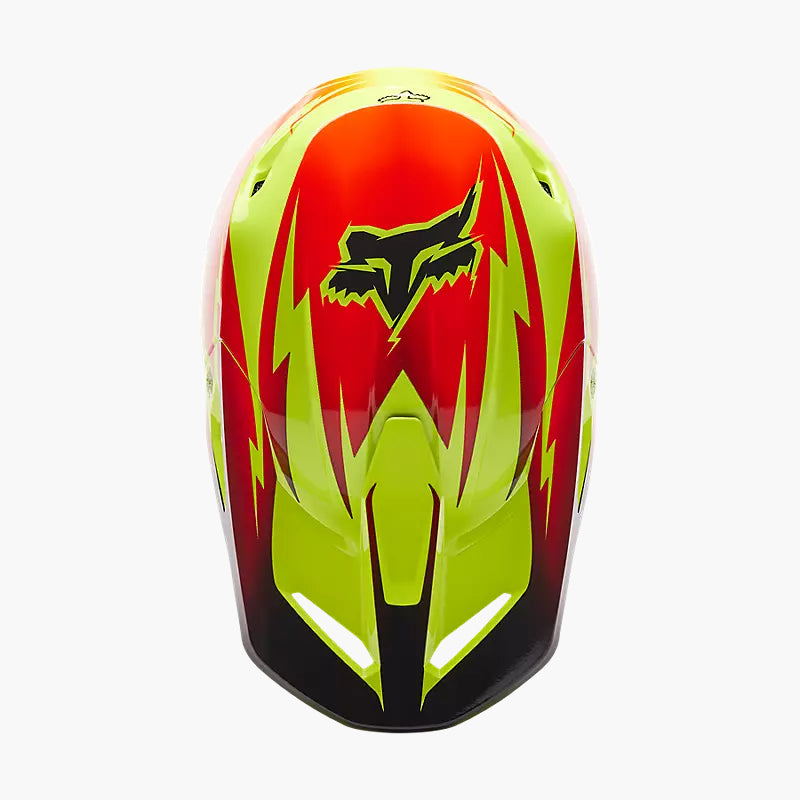 FOX Casco Moto V1 Statk Amarillo/Rojo - Rideshop