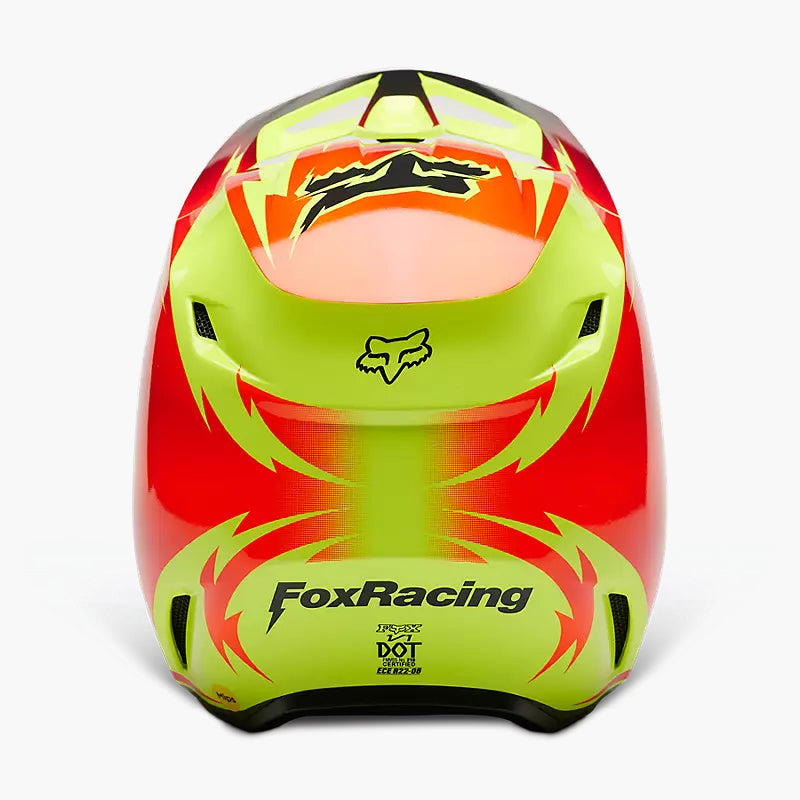 FOX Casco Moto V1 Statk Amarillo/Rojo - Rideshop