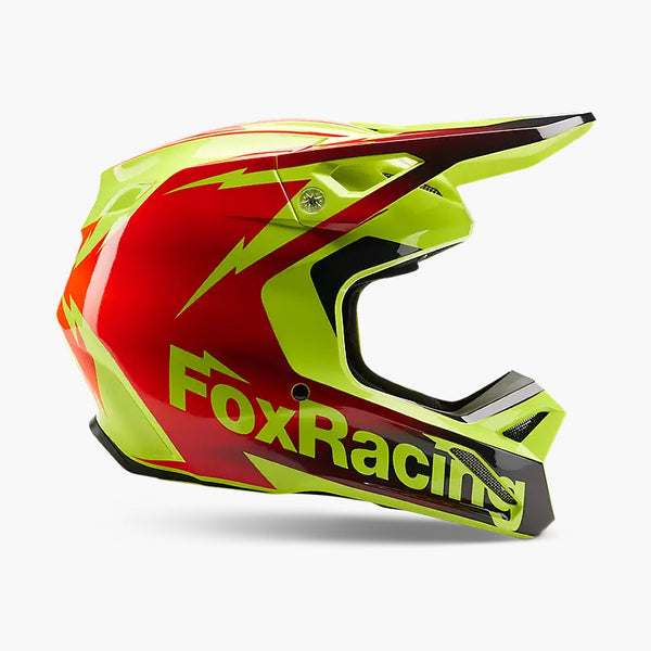 FOX Casco Moto V1 Statk Amarillo/Rojo - Rideshop