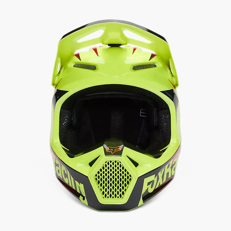 FOX Casco Moto V1 Statk Amarillo/Rojo - Rideshop