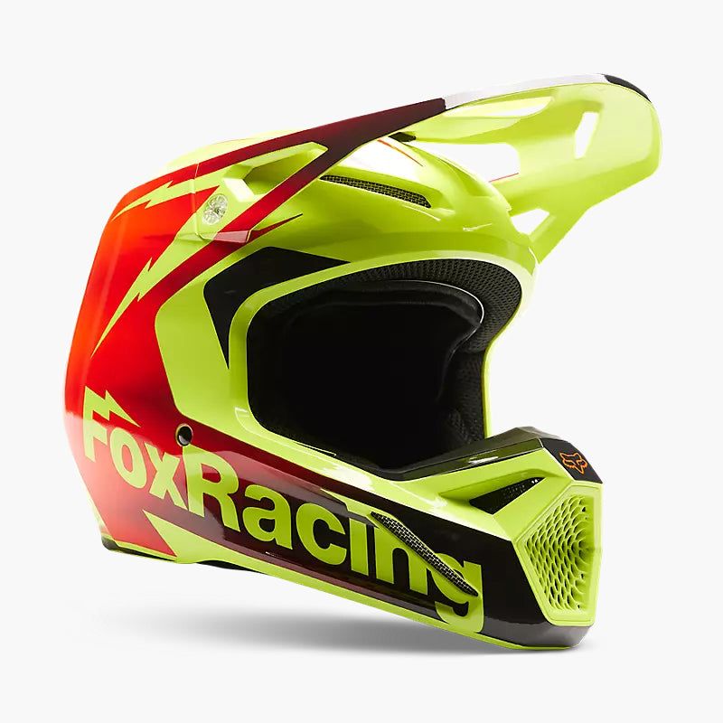 FOX Casco Moto V1 Statk Amarillo/Rojo - Rideshop