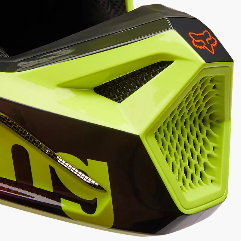 FOX Casco Moto V1 Statk Amarillo/Rojo - Rideshop