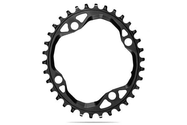 Oval 104BCD chainring N/W -BLACK | 30T (bolts and spacers included) - Rideshop