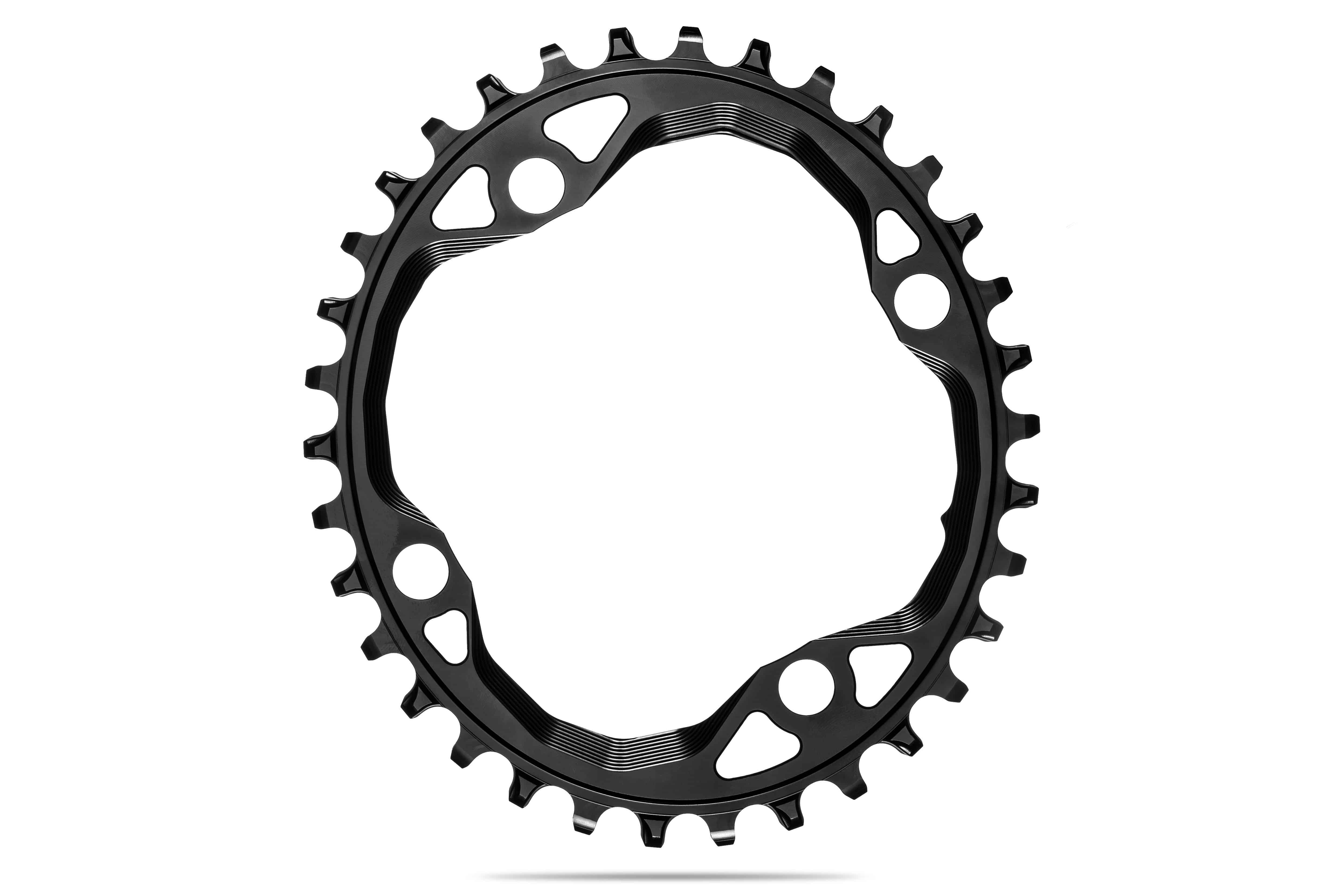 Oval 104BCD chainring N/W -BLACK | 32T (integrated threads) - Rideshop