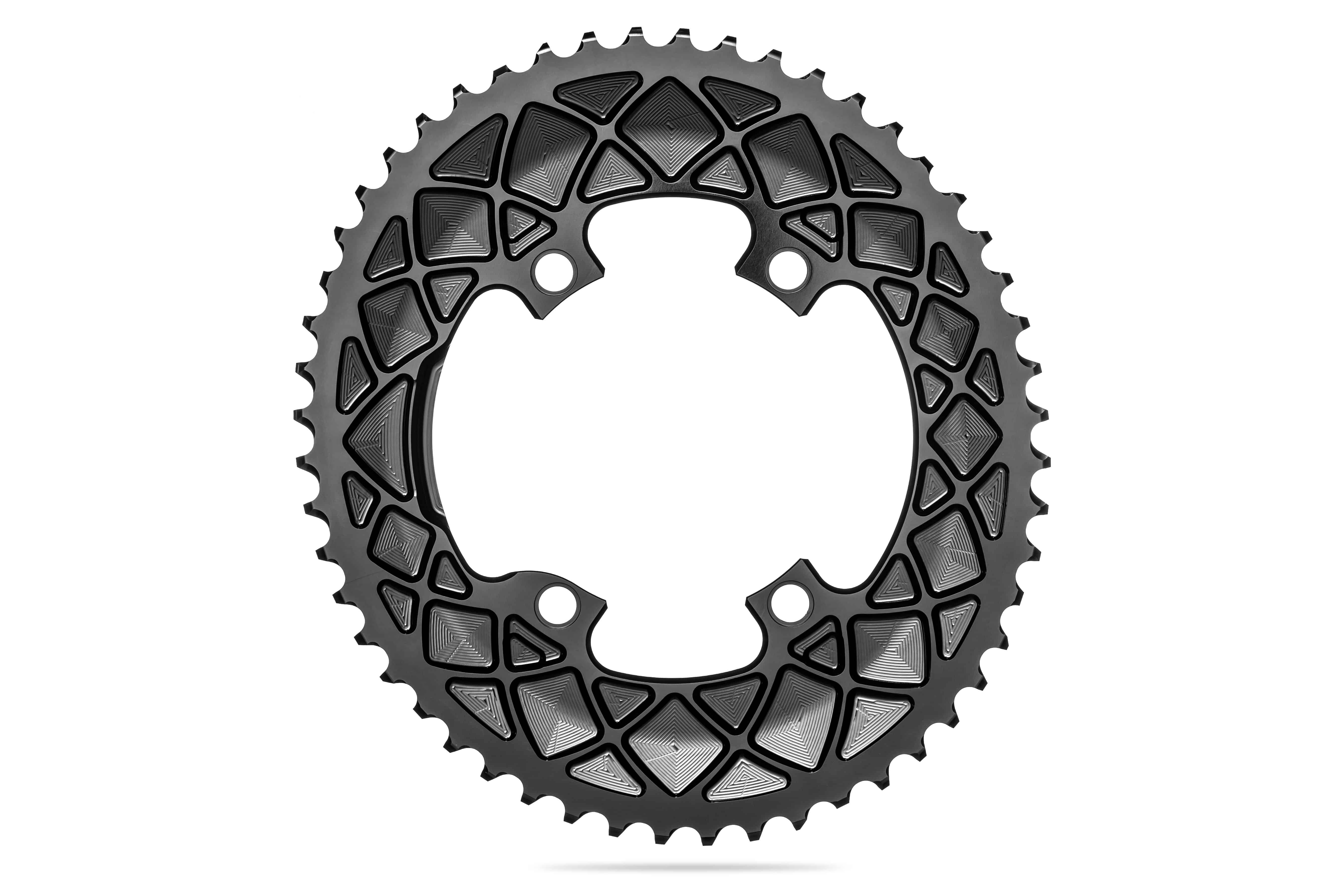 Oval 110BCD 4 holes, 2X , asymmetric Shimano 9100/8000 - BLACK | 50T - Rideshop