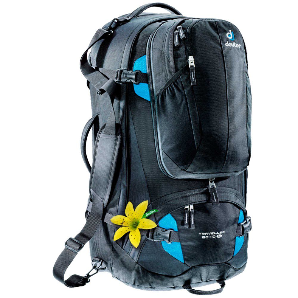 Deuter Mochila Traveller 60 + 10 Sl Black-Turquoise - Rideshop