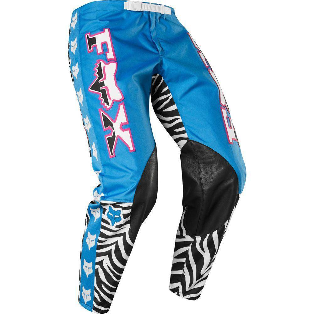 Pantalon Moto 180 Retro Zebra Celeste Fox Racing