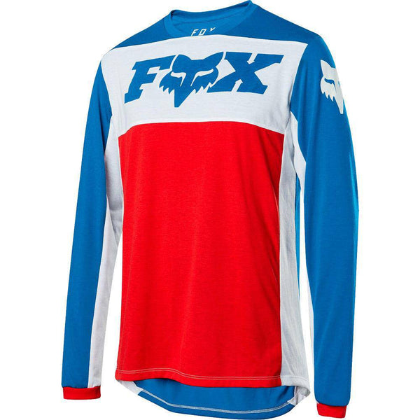 Polera Bicicleta Indicator August Azul Rojo Fox Racing. - Rideshop