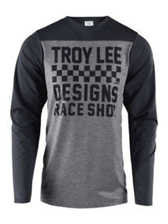 Polera Bicicleta Skyline Checker Sram Heather Gray Black Troy Lee - Rideshop