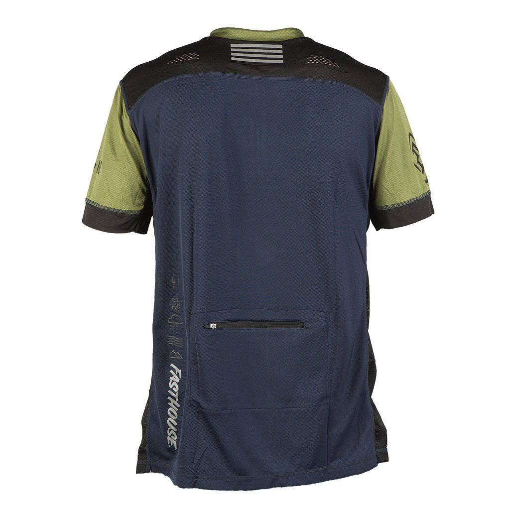 Polera De Bicicleta Crossline Stripes Ss Navy L FastHouse - Rideshop