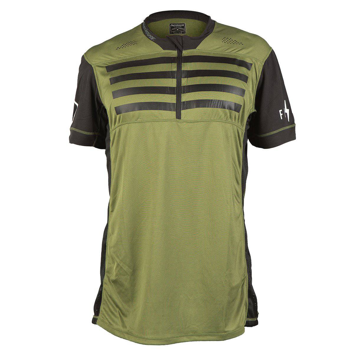 Polera De Bicicleta Crossline Stripes Ss Olive M FastHouse - Rideshop