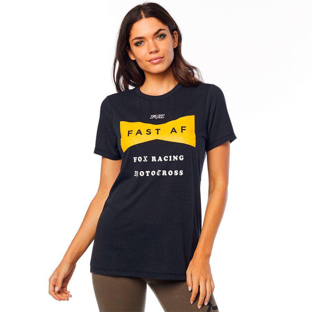 Polera Lifestyle Mujer Fast Af Bf Negro Fox Racing. - Rideshop
