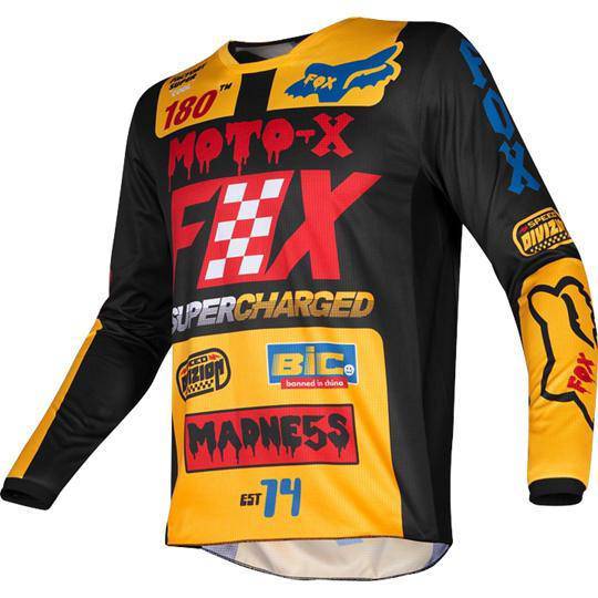 Polera Moto Infantil 180 Czar Negro Amarillo Fox Racing. - Rideshop