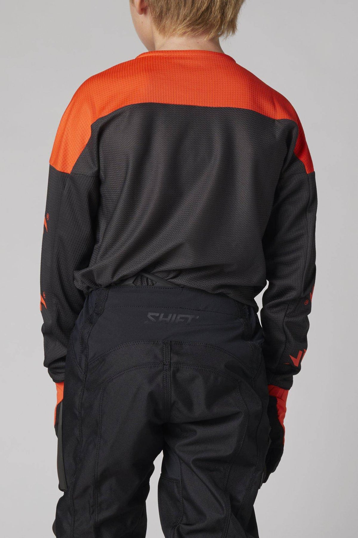Polera Moto Niño Whit3 Label Flame Naranjo Shift - Rideshop