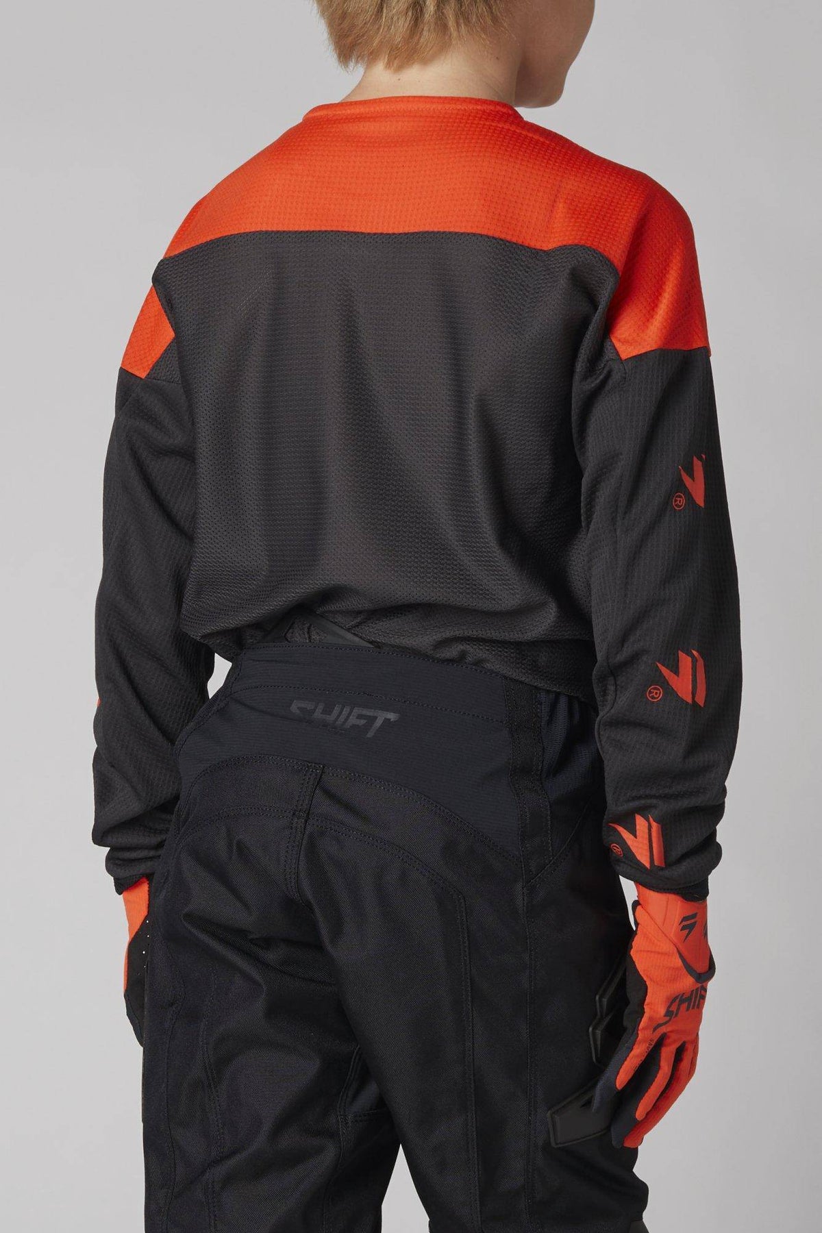 Polera Moto Niño Whit3 Label Flame Naranjo Shift - Rideshop