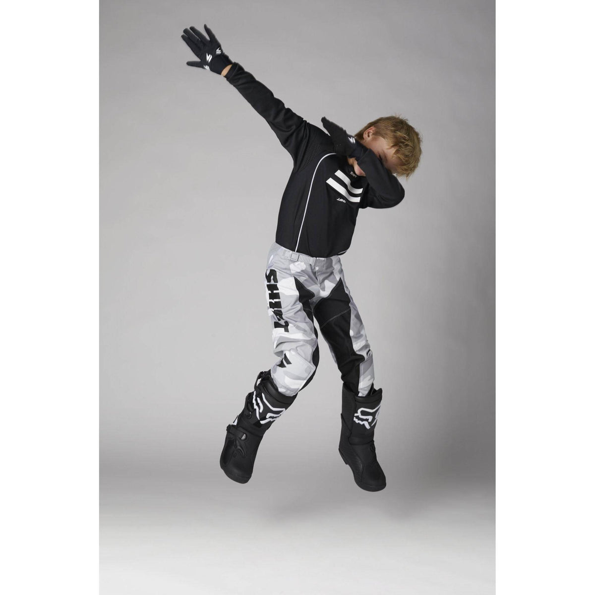 Polera Moto Niño Whit3 Label G.I. Fro Negro Shift - Rideshop
