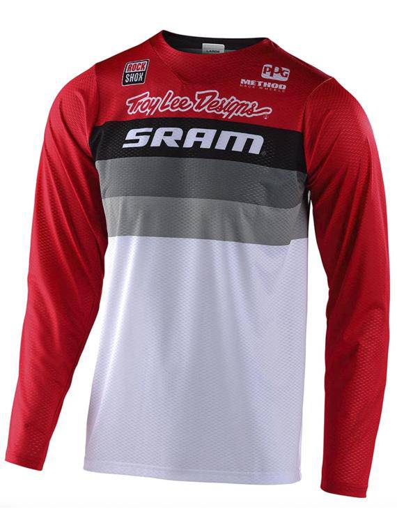 Polera Skyline Air Ls Continental Sram White / Red Troy Lee - Rideshop