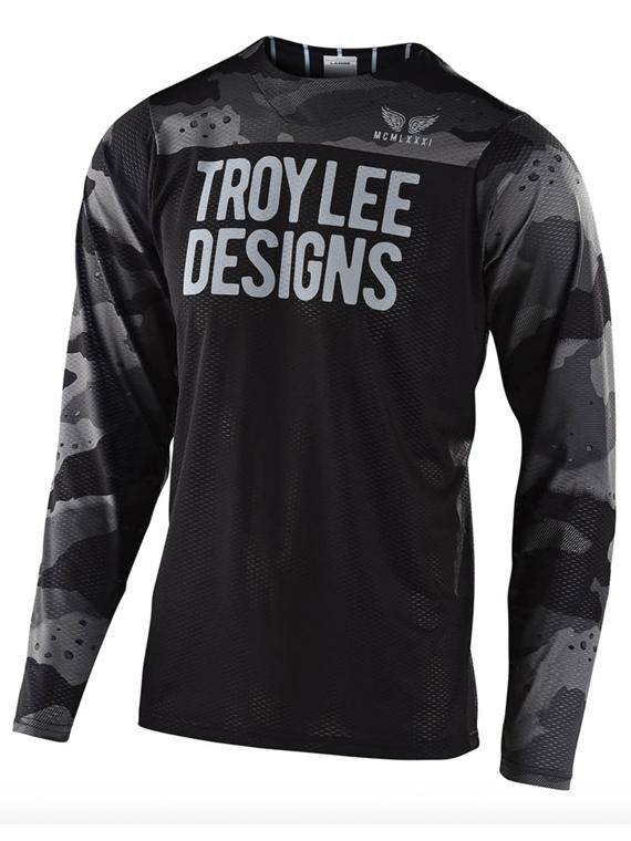 Polera Skyline Air Ls Pinstripe Camo Gray / Black Troy Lee - Rideshop