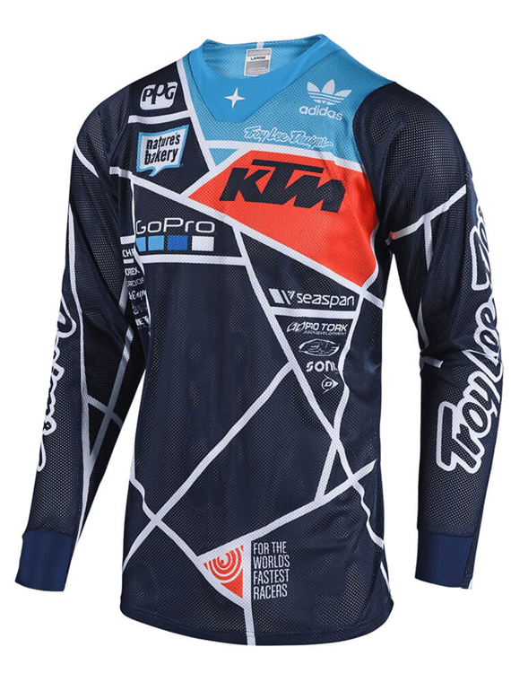 Polera Troy Lee Se Air Metric Navy / Orange - Rideshop